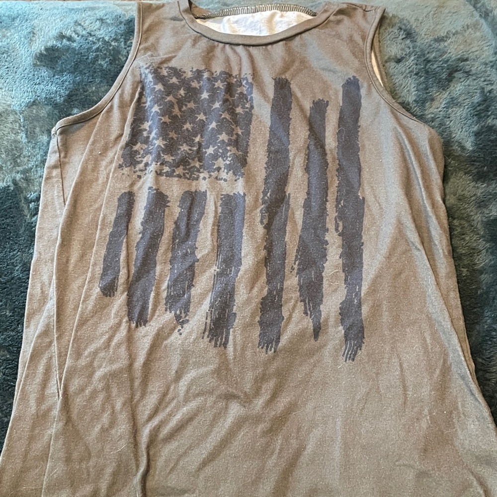 Gray Graphic Tank Top
